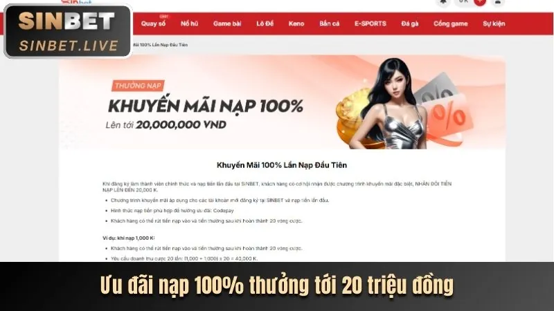 Thưởng chào mừng 18bet link